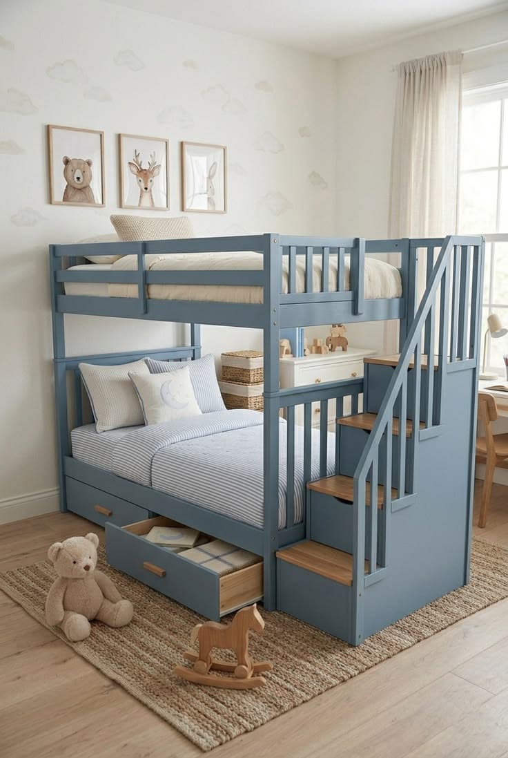 Kids Bunk Bed with Storage