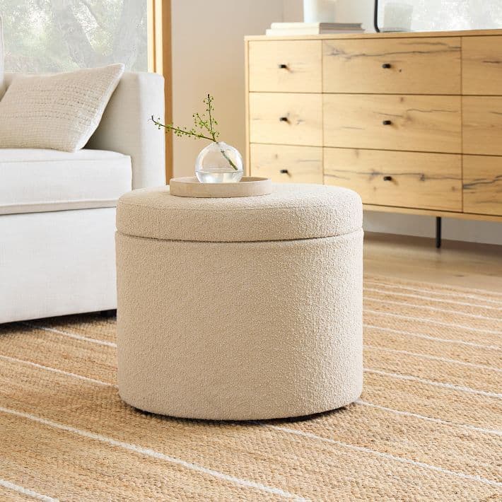 Round Storage Ottoman image 2