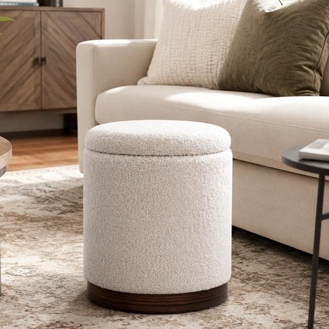 Round Storage Ottoman image 3